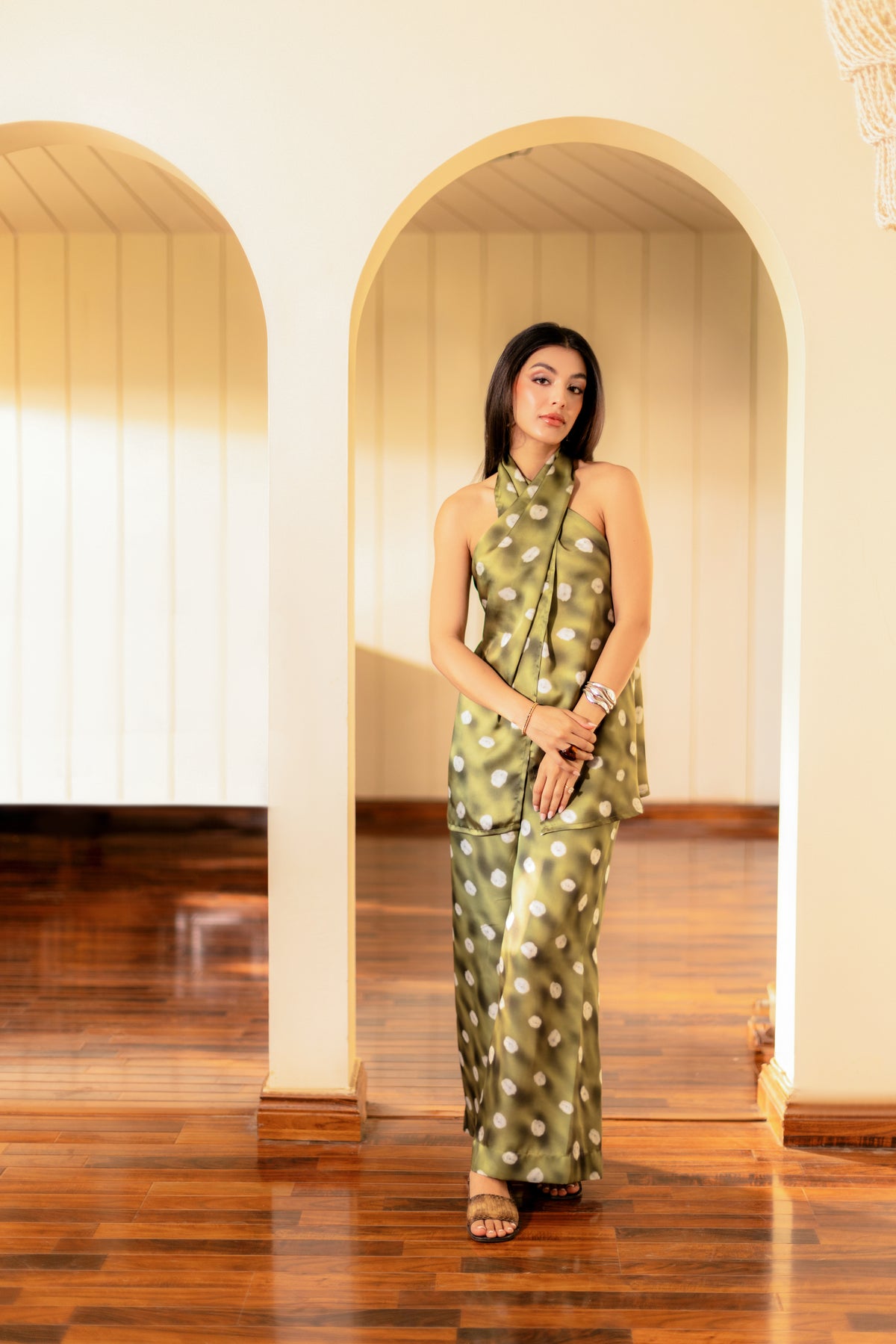 Moss Green Halter Set